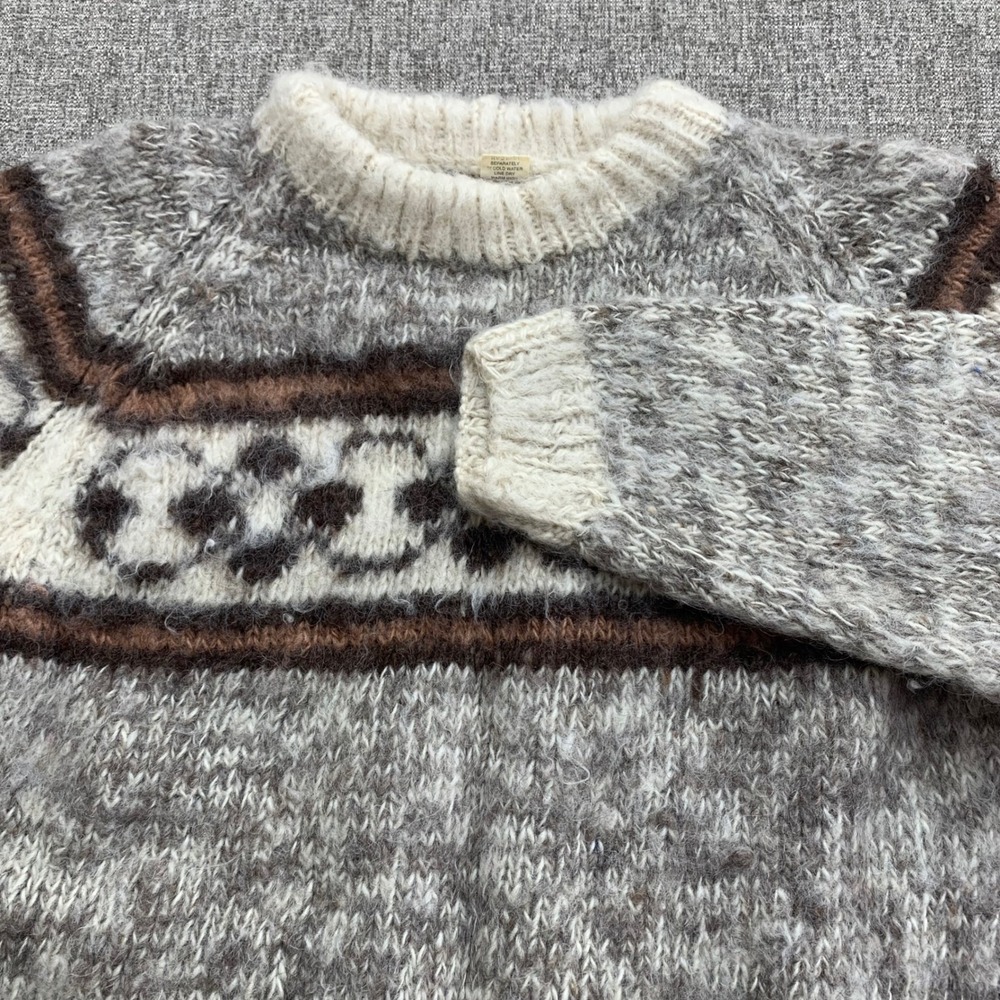 VTG Handmade 100% Wool Fair Isle Sweater Nepal Mens Womens Unisex  L‎ ? READ - Picture 2 of 9
